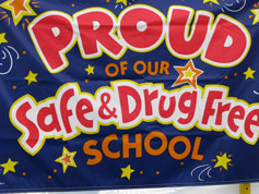 Proud of our drug free school banner